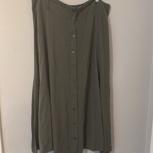 SO Green Maxi A-Line Skirt Casual Resort Wear